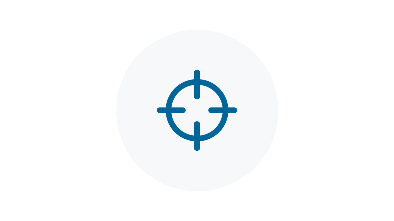 Blue Icon of Cross Hairs