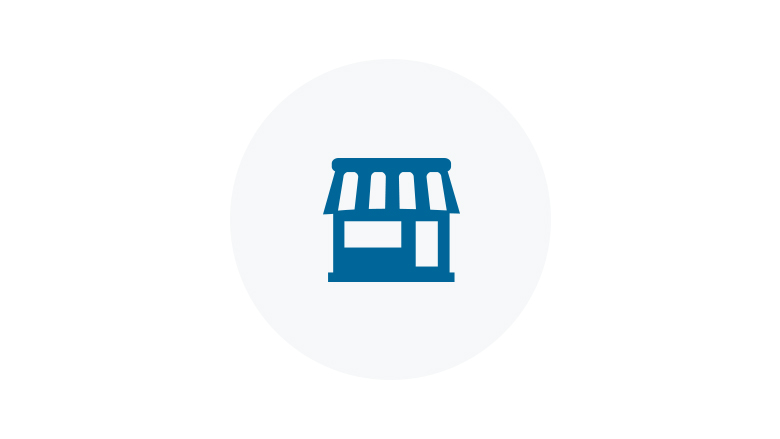 Blue Icon of a Shop